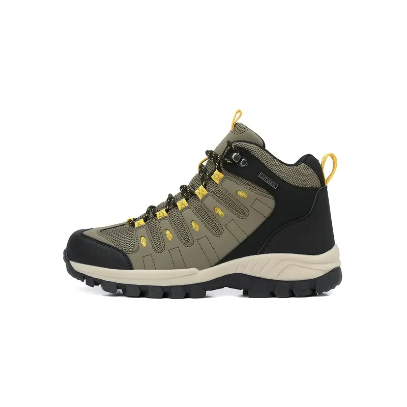 Men's Mid-Calf Camping Hiking Boots - Lace-Up Fasten, Breathable Mesh, Thick Rubber Anti-Slip Sole, Waterproof Ankle Support, Ideal for Camping, Hunting