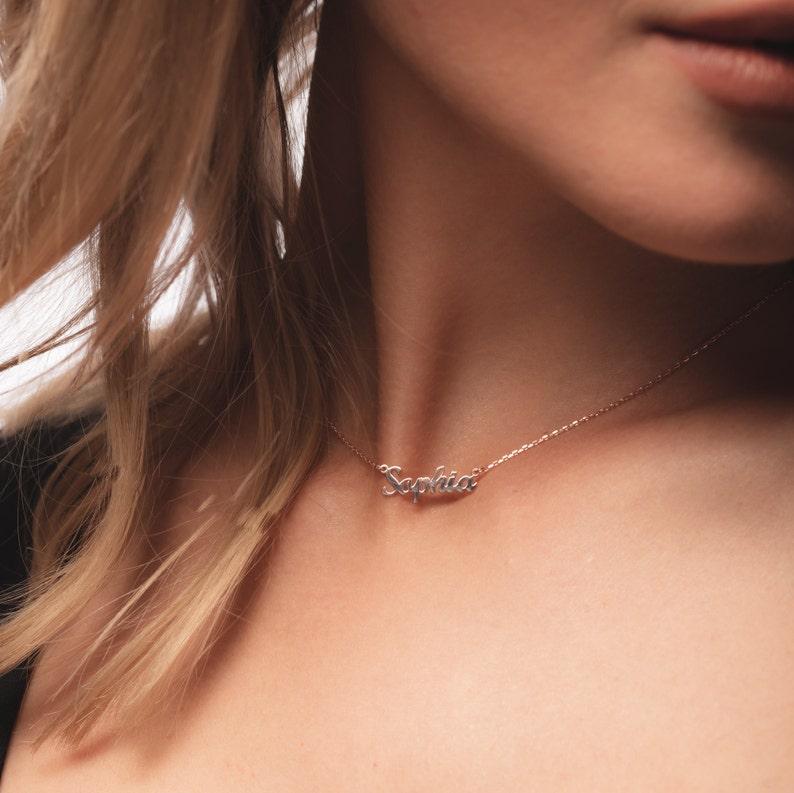 AS071 Dainty Name Necklace Personalized Jewelry Gift for Her Personalized Gift for Mom