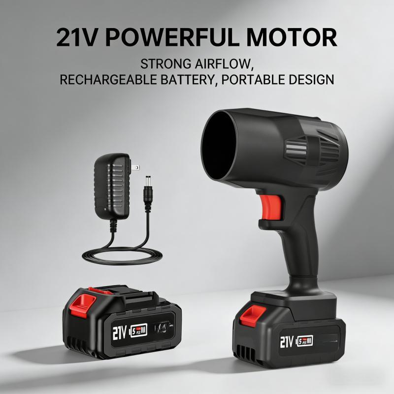 21V High-Power Cordless Handheld Blower with Battery, Lightweight Design, Powerful Airflow, Suitable for Yard, Lawn Care, Snow Removal, and Dust Removal in Various Scenarios