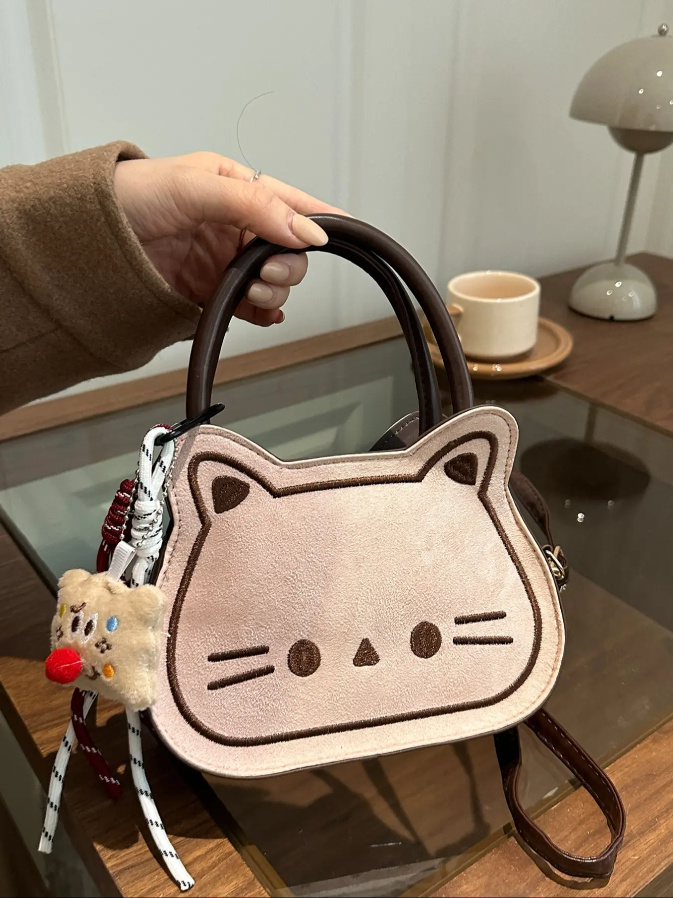 Adorable Cat Handbag New Fashion Large Capacity Shoulder Bag Stylish Versatile Crossbody Bag for All Seasons