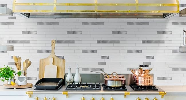 2026 New Peel and Stick Stone Tile Backsplash, Stick on Tiles for Backsplash,, Fireplace (10 Sheets, Bright Carla White)