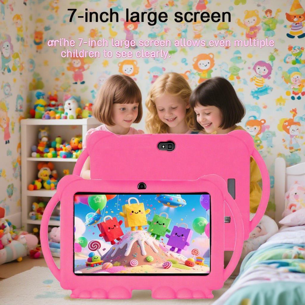 7-Inch Dual-Camera Tablet PC, Android Parental Control Education Tablet with Shockproof Case, 1024x600 Screen, Android Wi-Fi Tablet