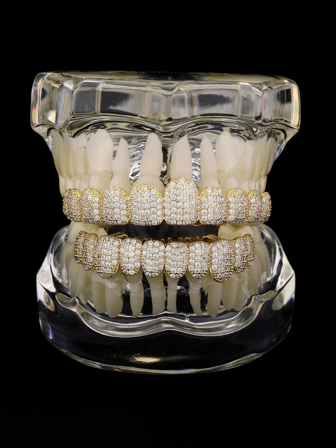 Micro-Set Zircon Hip-Hop Grillz Set, Trendy and Shimmering, Symbol of Identity, Street Style Jewelry, All Seasons Wear