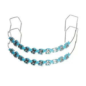 Fashion Braces 1 Pair Colorful Temporary Tooth Decoration With Metal Wires Metal Bracket Orthodontic Ligature Ties High Quality