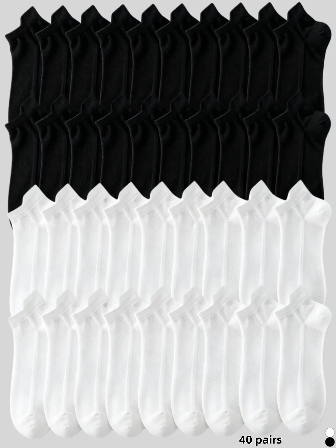 40 pairs of unisex breathable mesh summer socks, Ankle socks, sweat-absorbing and moisture-wicking, lightweight, soft, skin-friendly, durable and wear-resistant without slipping, won't deform after long wear, perfect for daily casual wear