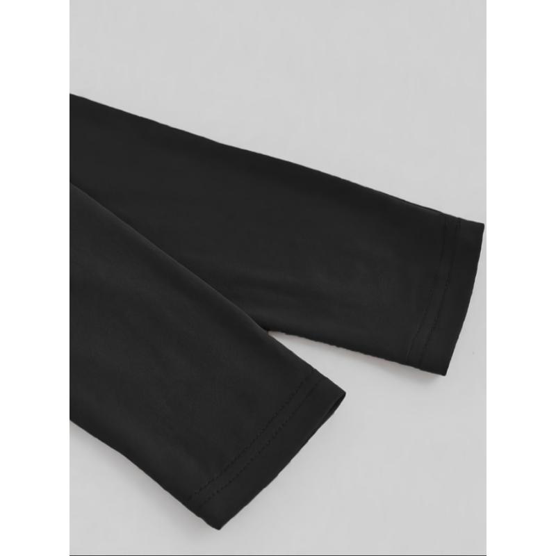 Men's Long Sleeve T-shirt and Pants Set, Spring/Autumn 2pcs set with Paris letter print round neck long sleeve T-shirt + drawstring outdoor casual sports pants set of 2 mens  fashion Clothes Fabric Activewear Polyester