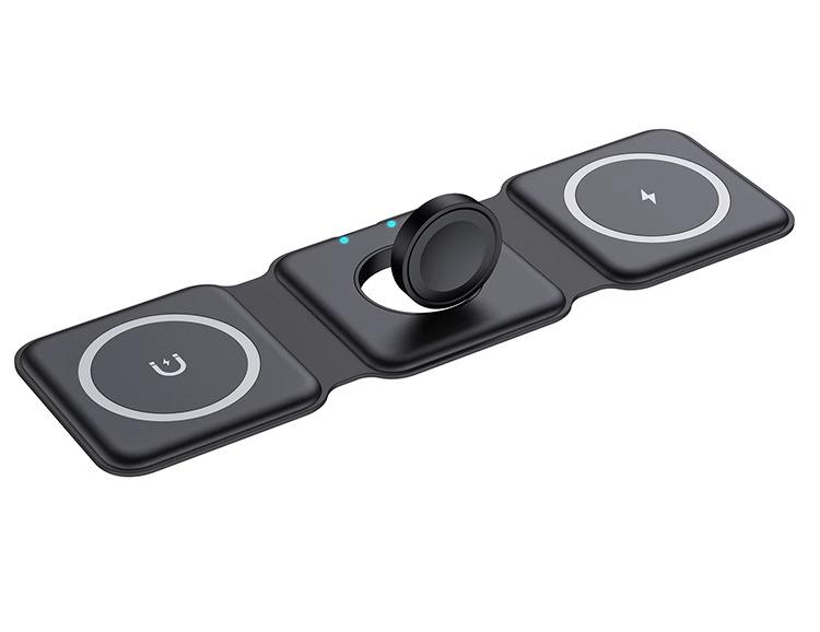 3-in-1 Magnetic Wireless Charger, Foldable Magnetic Wireless Charging for Apple Phones and Watches