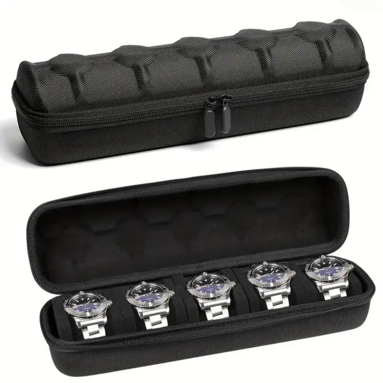 2026 Portable Watch Storage Display Box With 5 Soft Foam Slots, Lightweight Shockproof Travel Watch Organizer, Multi-slot Protective Storage Case For Men And Women’s Smart & Regular Wristwatches, Ideal For Daily Storage And Outdoor Trips, Only Watch Stora