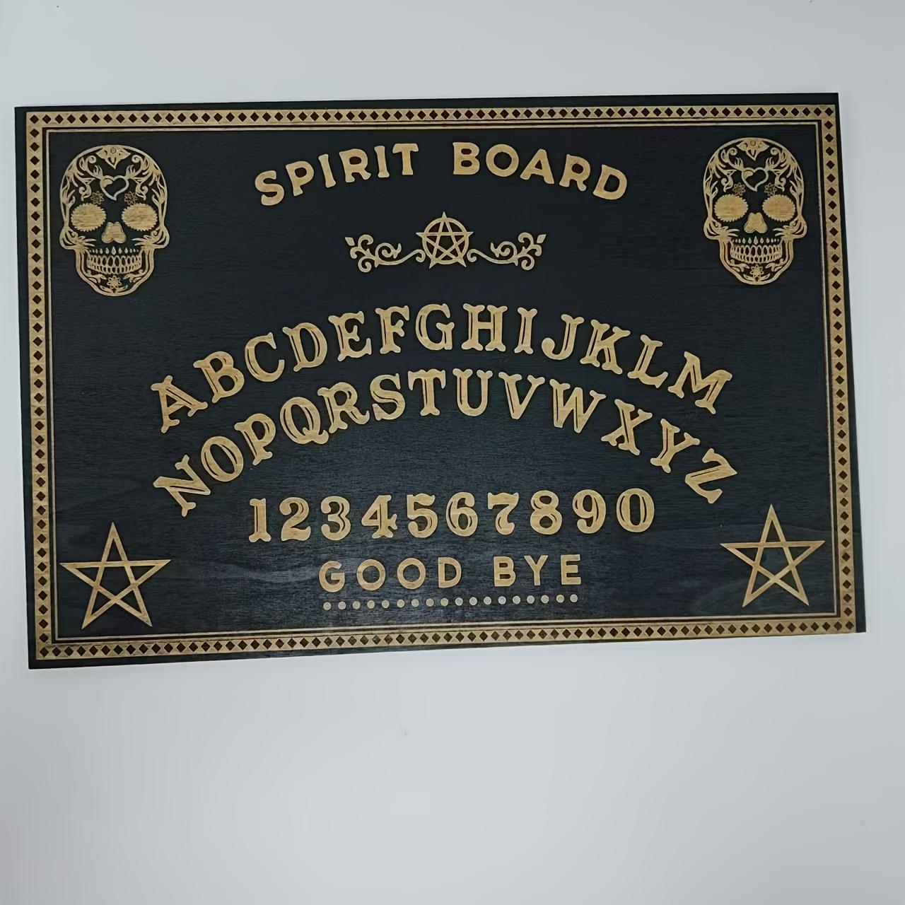 Vintage Halloween Spirit Board Set, 1 Set Wooden Ouija Board Kit, Planchette for Divination, Party Games, and Supernatural Art Display