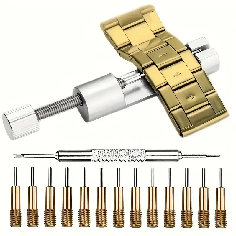 Watch Repair Tools, Including An Adjustable Watch Band Link Pin Remover, An All-metal Watch Band Removal Tool, A Watch Adjuster, and A Punch Pin Set. A Perfect Gift.