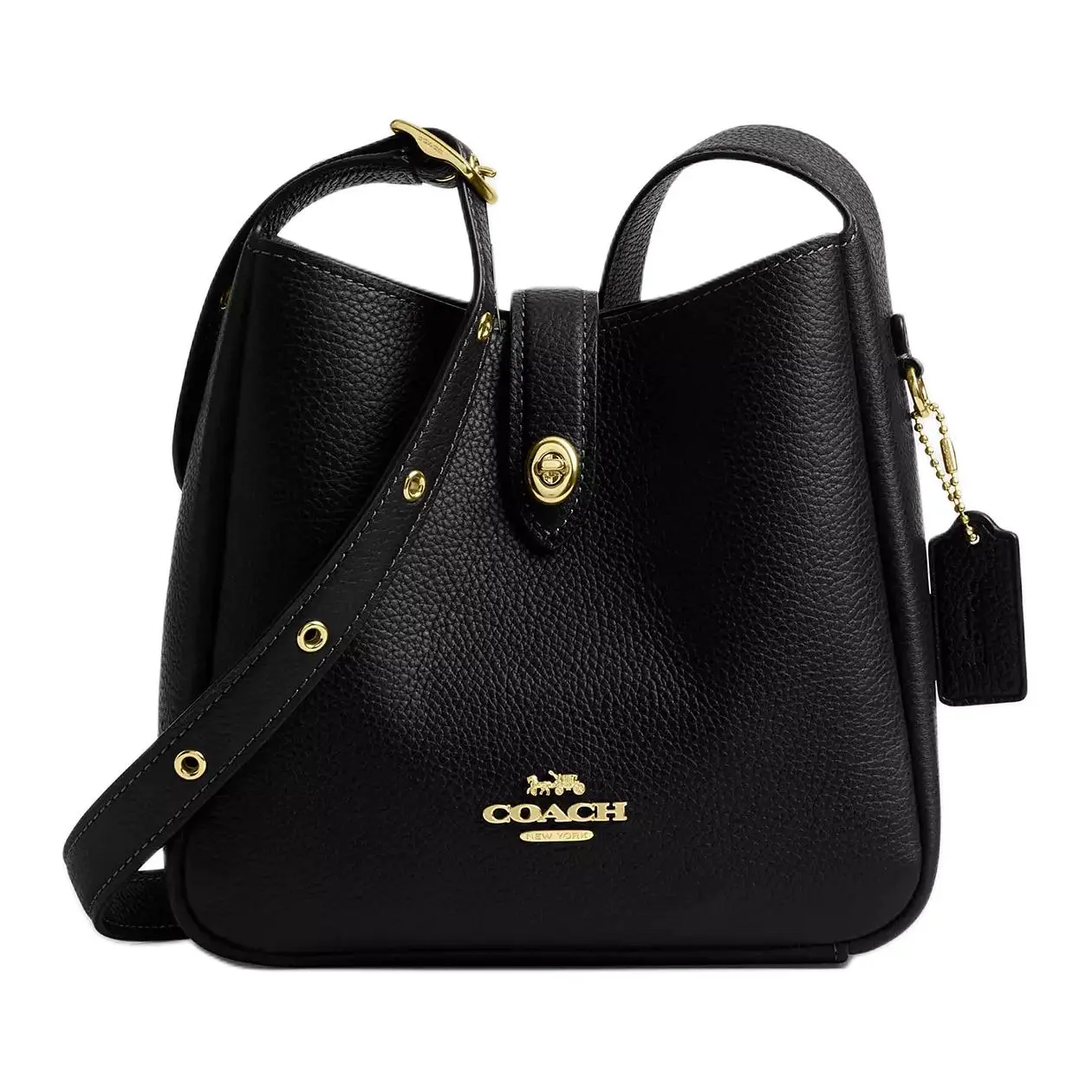 COACH Hadley Small Crossbody Bag for Women in Black Leather with Gold-Tone Hardware