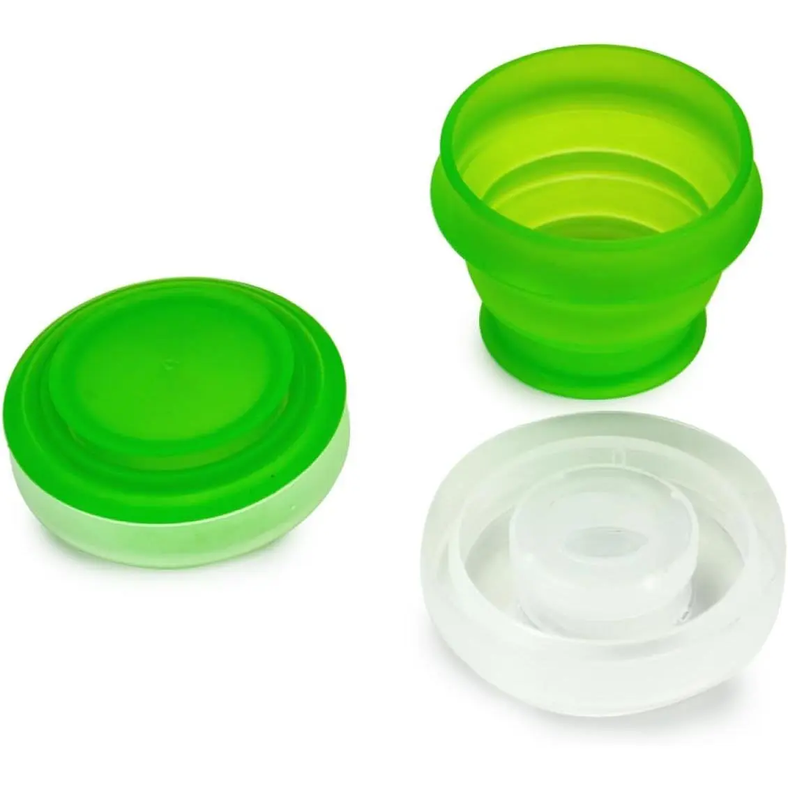 2-Pack Synthetic Odor-Free Pocket Size Prop 65 Safe Collapsible Travel Cups, Portable Camping Mugs for Outdoor Hiking & Camping, Two-Pack