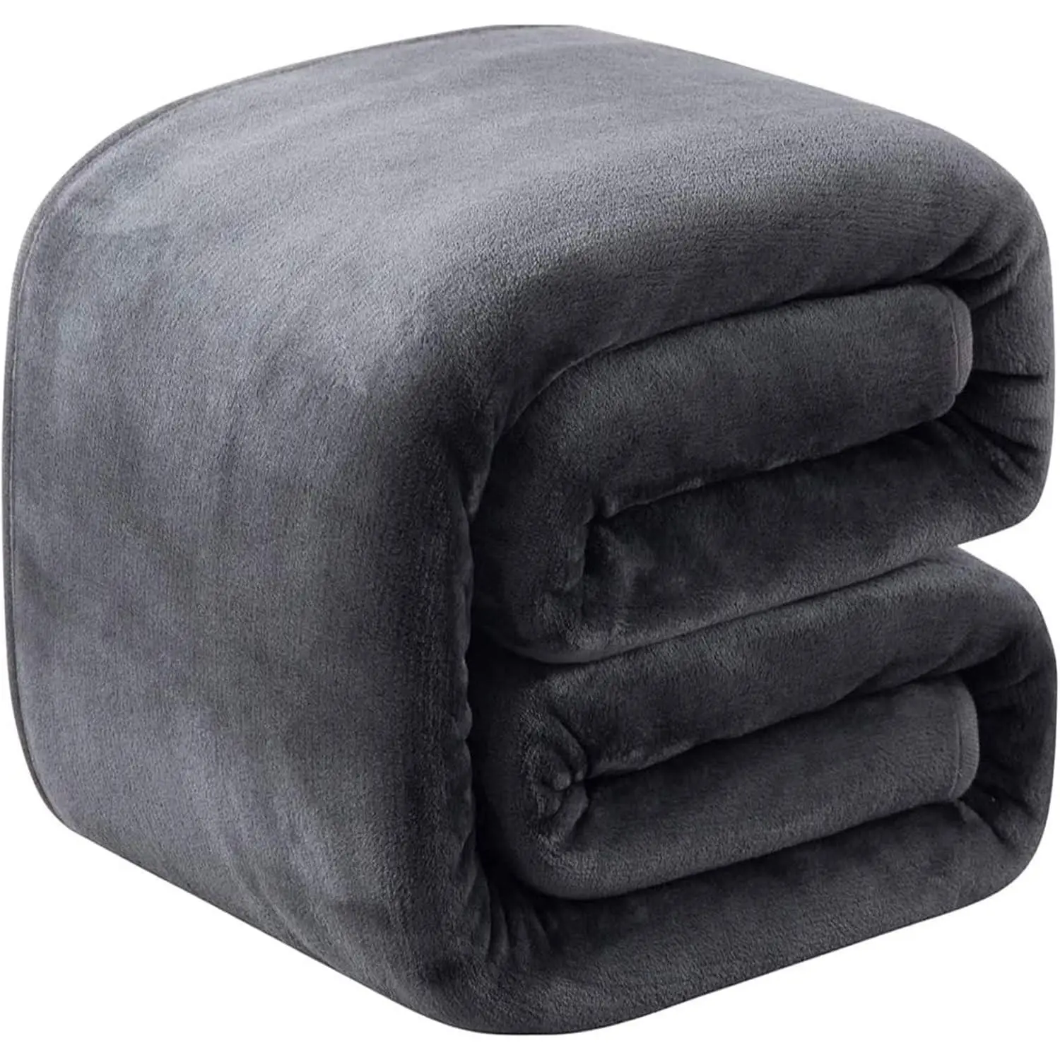 Fleece Blanket Queen Size for All Season 350GSM - Premium Lightweight Anti-Static Throw for Queen/Full Size Bed Extra Soft Brush Fabric Warm Sofa Thermal Blanket 90" x 90"(Dark Gray Queen)