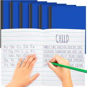 6 count Primary Composition Notebook K-2, Wide Ruled 9.75" x 7.5" Journals, 60 Pages, Writing & Handwriting Practice for , 1st & 2nd Grade,  to School Supplies (Blue)