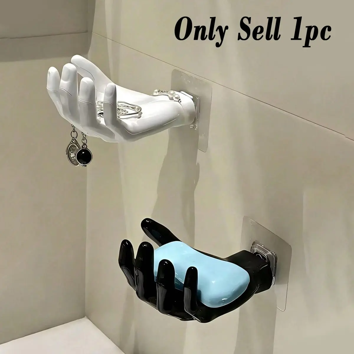 Creative Hand-Shaped Wall-Mounted Organizer, Multi-Functional Jewelry Holder and Soap Dish, Space-Saving Home Storage Accessory