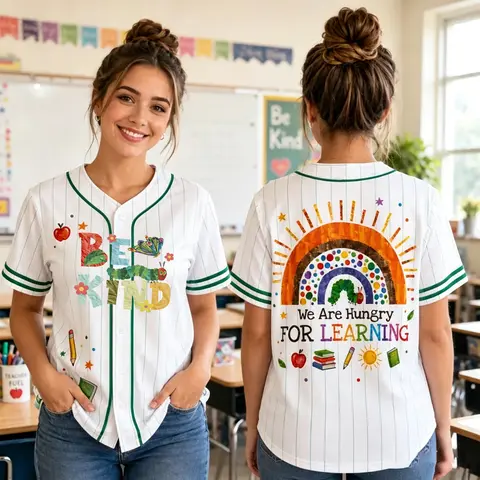 Teacher Baseball Jersey, We Are Hungry For Learning Shirt, Educator Uniform, Back to School Rainbow Outfit, Teacher Gift #   TikTokMadeMeBuyIt #   TikTokShop #   back to school #   Teacher Gift
