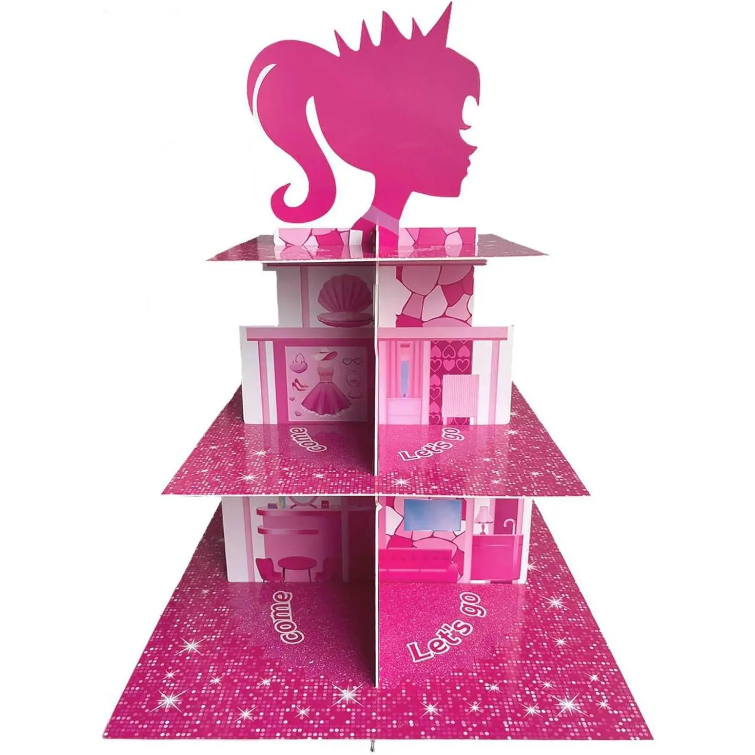 Princess Cupcake Stand 3-Tiered  Dessert Table Displays Centerpieces for Girls Birthday Party Decorations Princess  Shower Table Decorations