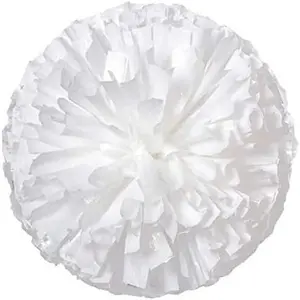 2 Pack pom poms Cheerleading with Baton Handle Plastic  Poms Cheerleading Pompoms for  Party Dance Team Accessories Cheering Squad Spirit (A-White)