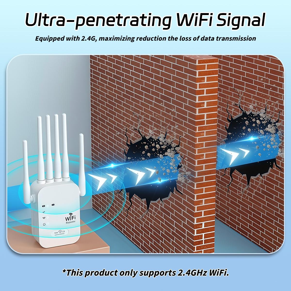 6-Antenna WiFi Extender,300Mbps WiFi Range Booster,WiFi Range Extender,Covers 12,000 sq. ft & 100 Devices, Repeater with Ethernet Port for Home, Office Use,Quick Setup,Game Essentials,Men Gifts