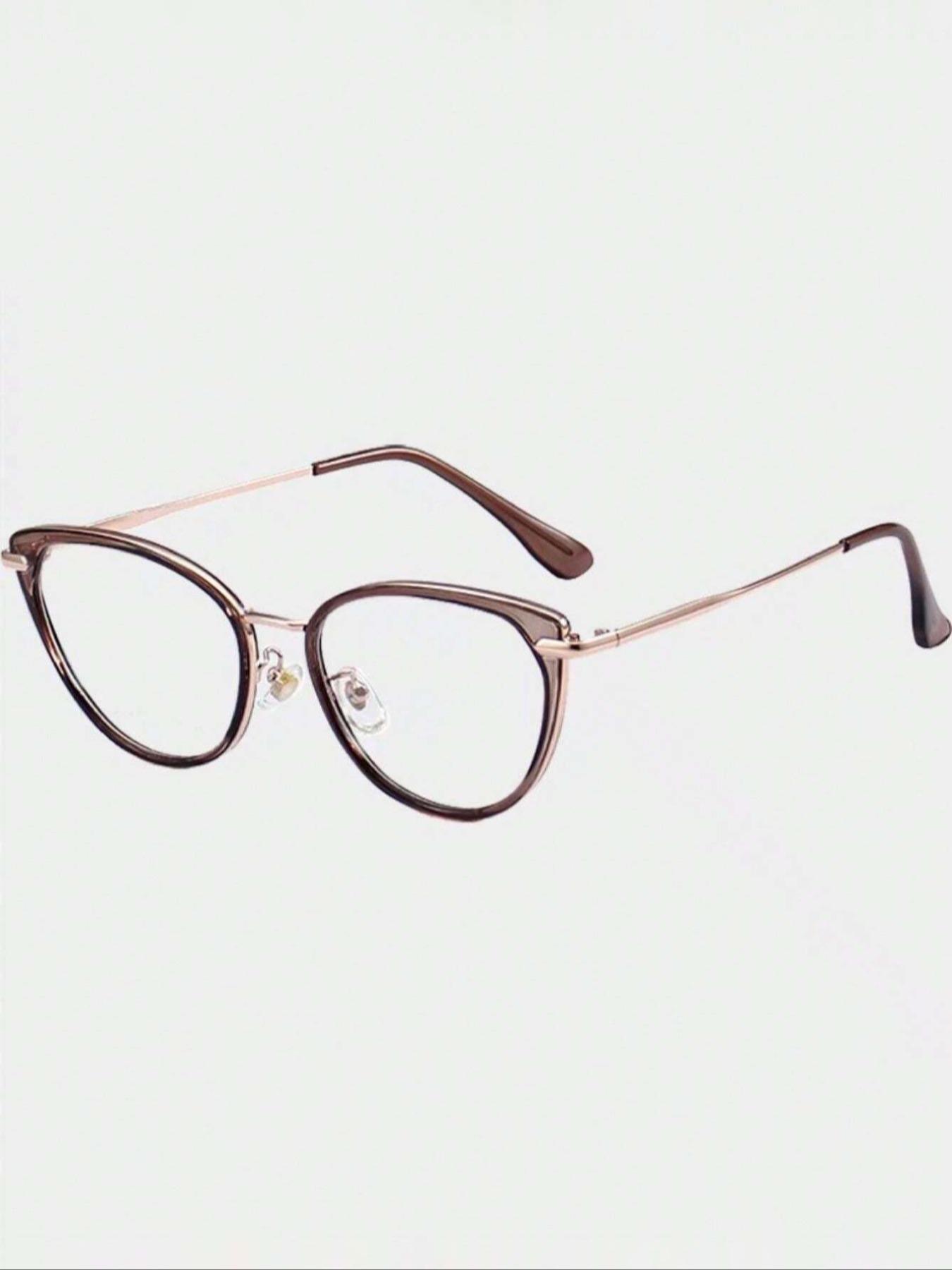 Y2K Oval Shaped Eyeglasses, Fashionable Eyeglasses for Women & Girls, Fashion Eyeglasses for Work, Daily Clothing Decor, Perfect for Student Daily Use, Trendy Frames