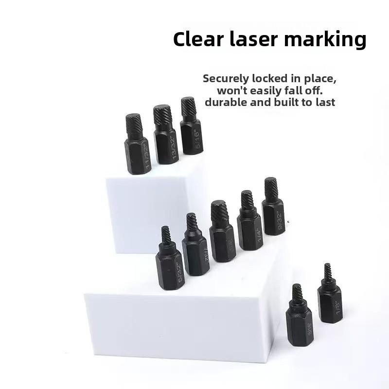 14-piece nut and bolt extractor tool for removing damaged or defective nuts, screws, and hex bolts basin wrench battery impact household maintenance sink storage box pipe organizer rack tire change special durable hand universal socket wrench place