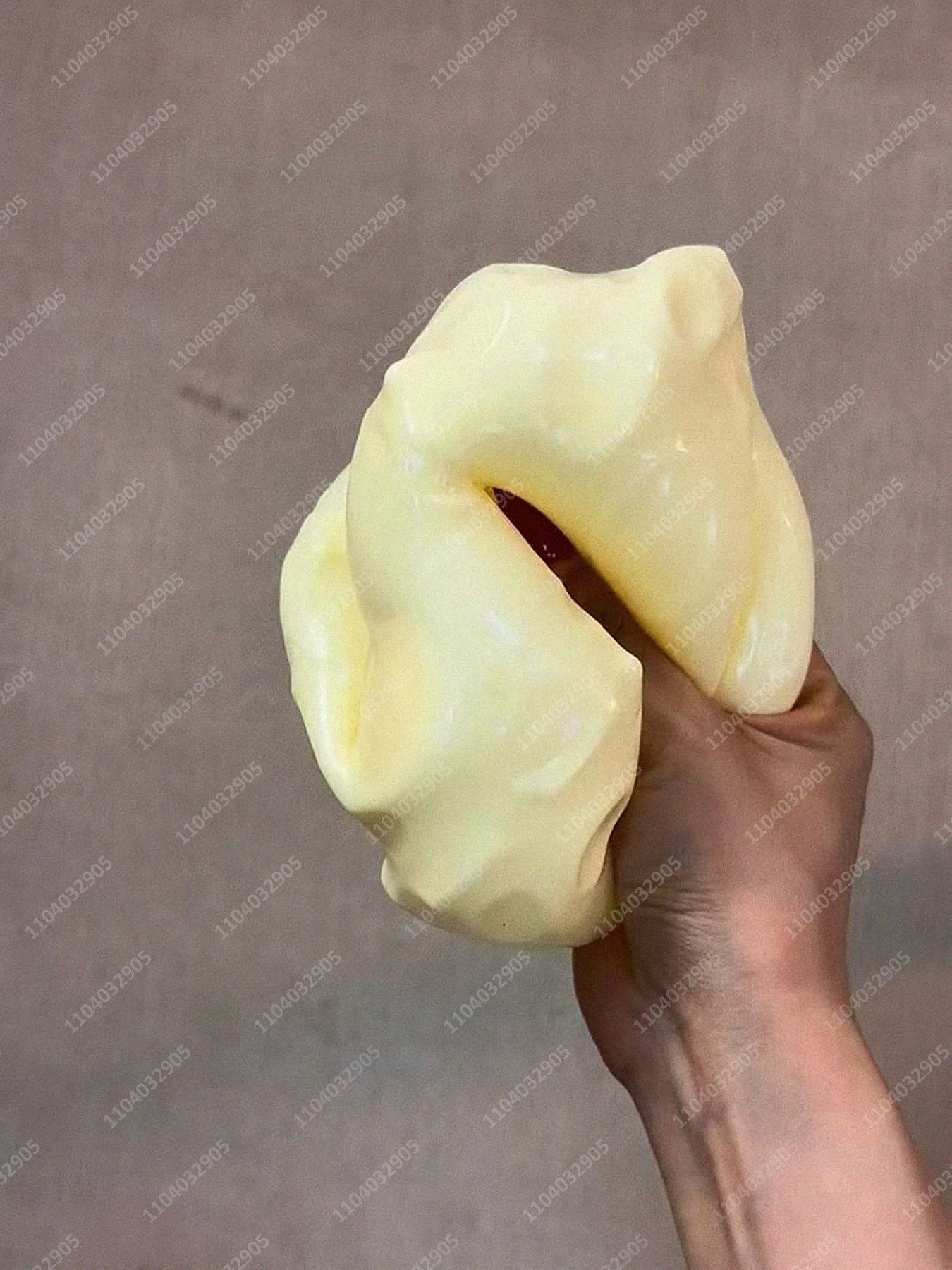 Jumbo Cheese Cube Stress Ball | Moldable Squeeze Fidget Toy | Non-Bounce ASMR Sensory Relief Desk Toy for Kids & Adults