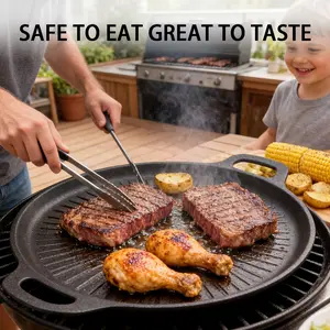 Non-Stick BBQ Grill Pan, Korean Style Griddle, Easy Clean, Multi-Functional, Ideal for Outdoor Cooking, Family Gatherings, Restaurants