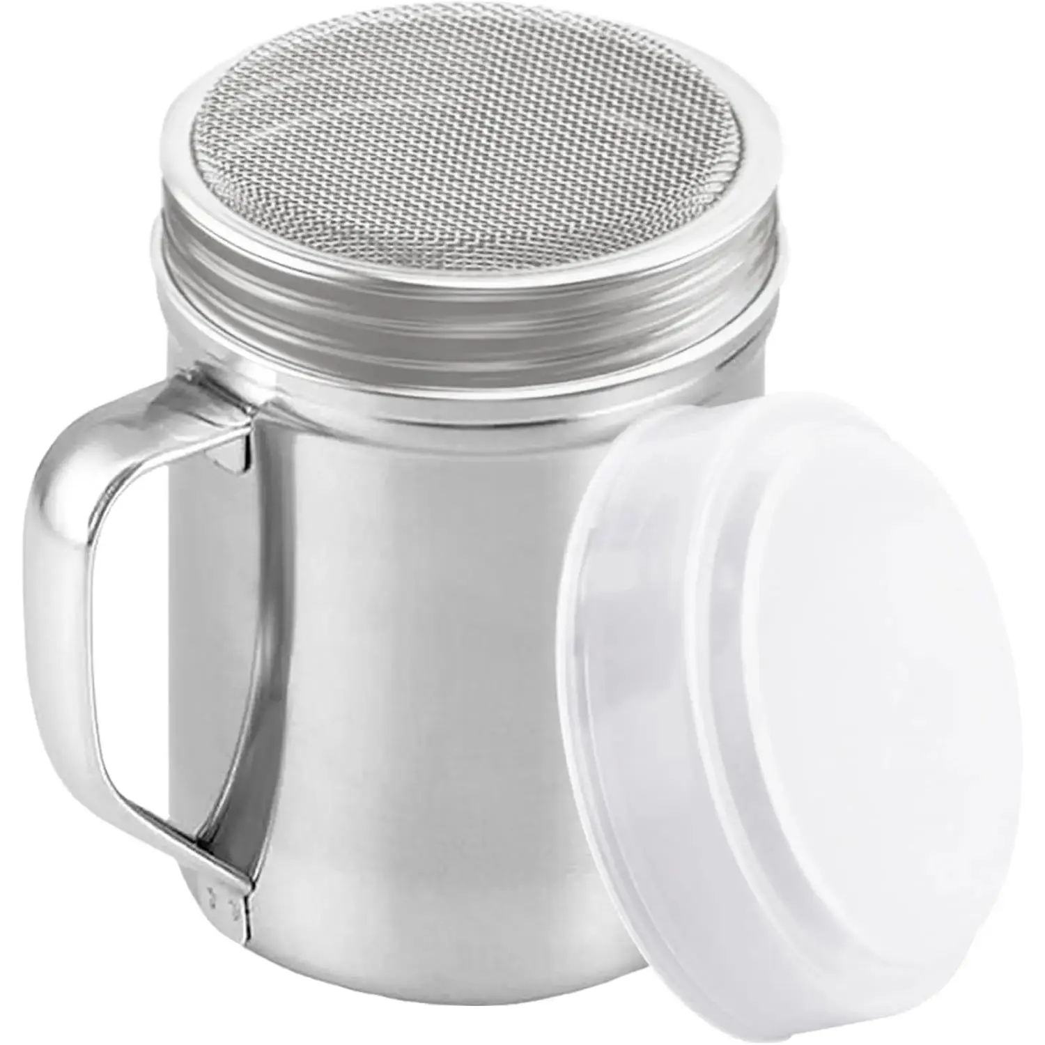 6oz Sugar Powder Shaker Bottle with Fine Mesh Lid, Handle - Shaker Cup for Cooking, Baking Decoration; Kitchen Storage Jar for Sprinkling Sugar, Cinnamon Powder (Home Organizing Supplies)