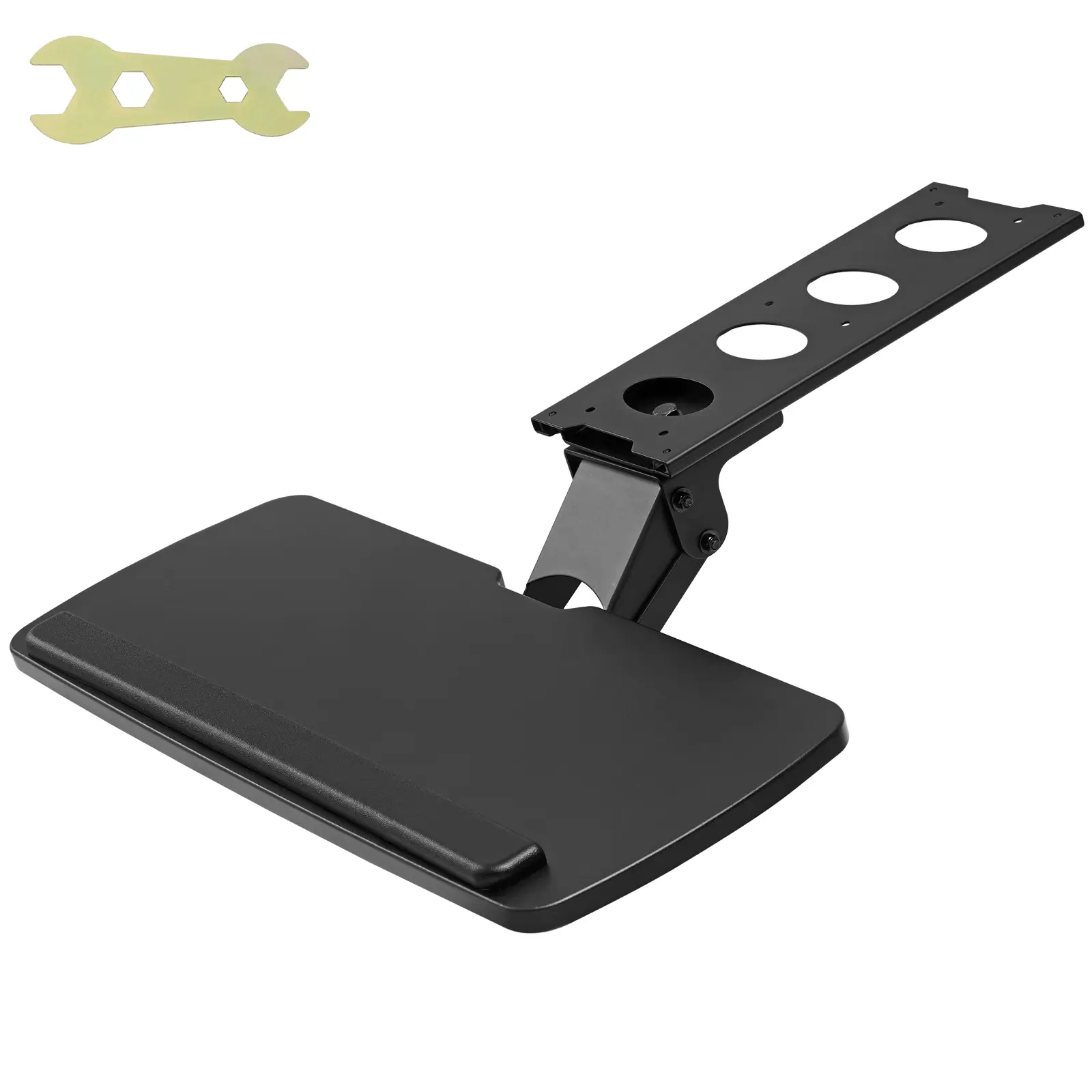 Keyboard Tray Under Desk Adjustable Height, MAX 11 lbs / 5 kg Maximum Load Bearing, MDF Board + Q235 Carbon Steel Frame Construction, Suitable Large Size, Ergonomic Typing