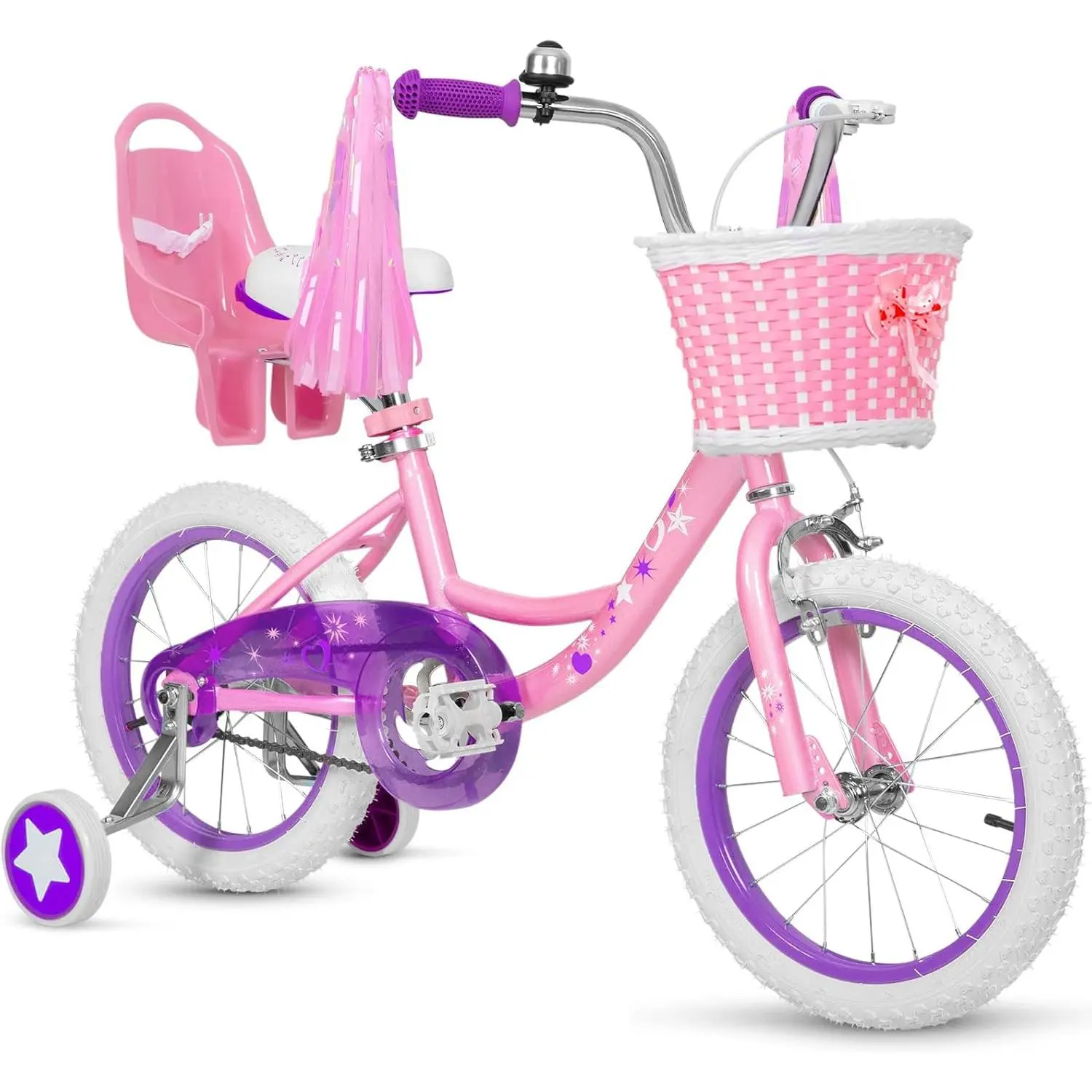 Girls Kids Bike, 14Inch Children’s Bicycle With Training Wheels