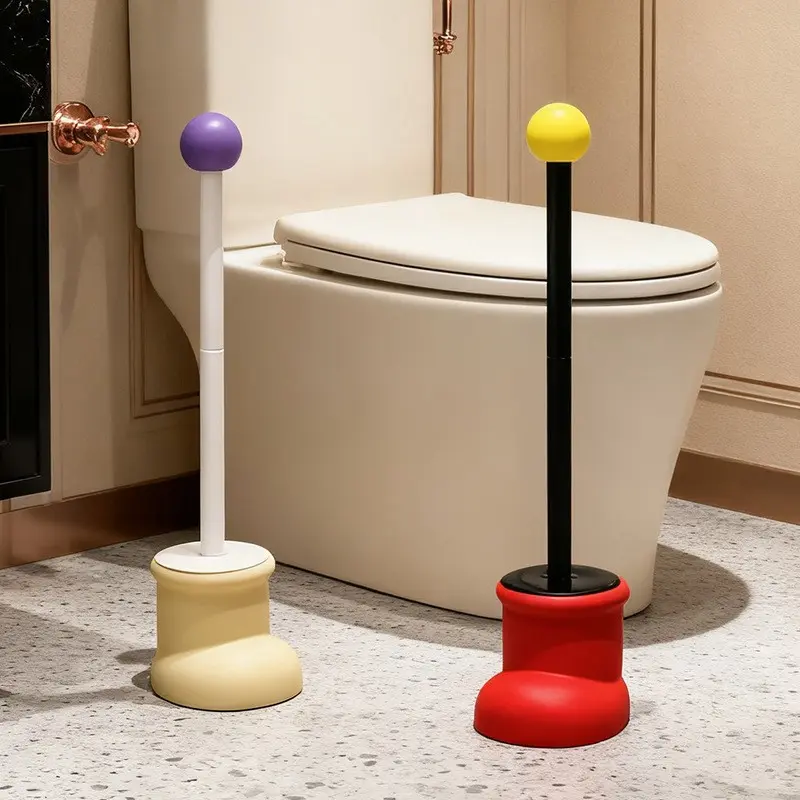 Cute Boot Shaped Toilet Bowl Brush with Holder, Creative Colorful Bathroom Cleaning Tool, Decorative Toilet Scrubber Suitable For Household Restroom, Bathroom Toilet Tools