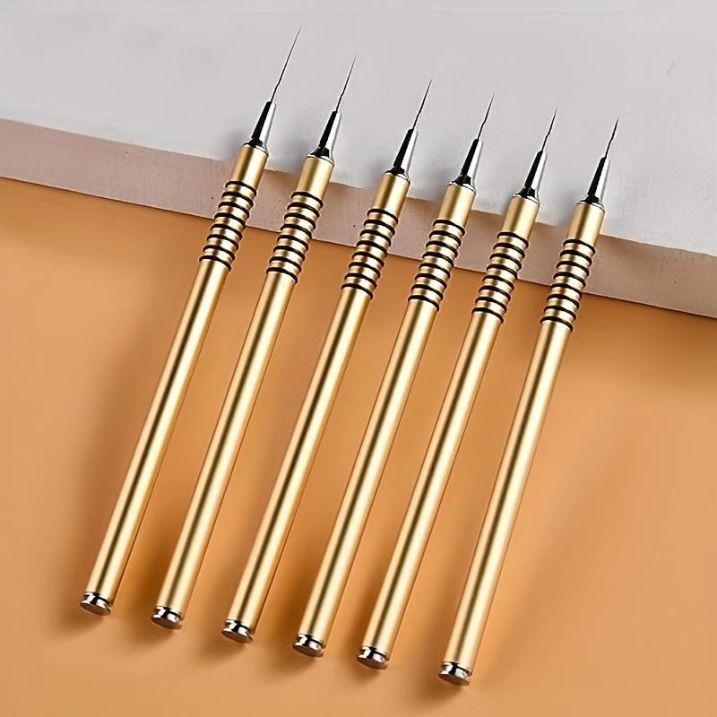 Nail Art Detailer Striping Brush Set with Metal Handles, 6-Piece Nail Liner Brush Kit for Manicure Painting, Nail Art Tools, Nail Art Accessories #GLOBAL PICKS
