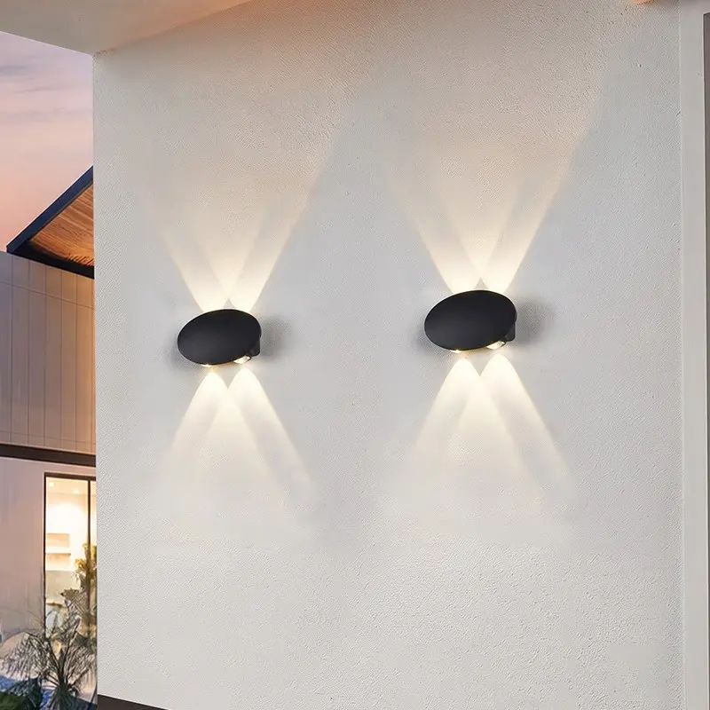 Luxury Oval Outdoor Waterproof Wall Light, Warm Light, Villa Courtyard Doorway Exterior Ambiance Lighting, Minimalist Design Decorative Lamp