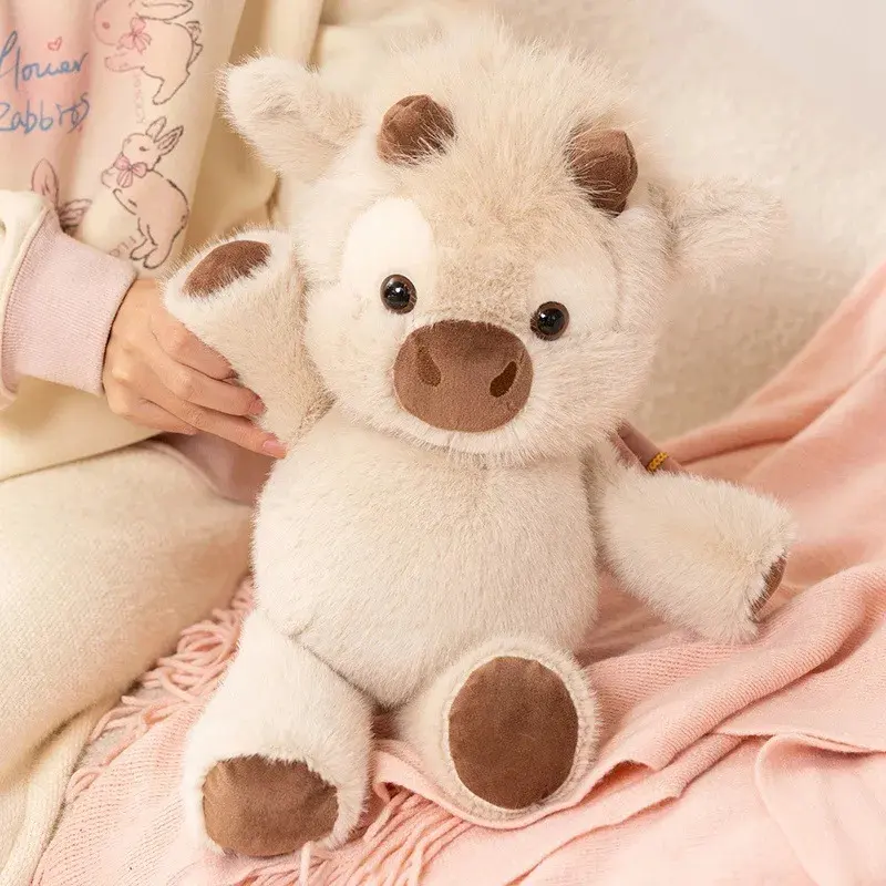 Kawaii Highland Cattle Plush Toy - Premium Soft Fabric Huggable Running Cow, Ideal Animal Stuffed Toy for Cartoon, Character-Shaped, Cow-Shaped, Cute Plush Gifting on Birthdays & Xmas, Animal Stuffed Toys, Cartoon Animal Stuffed Toys