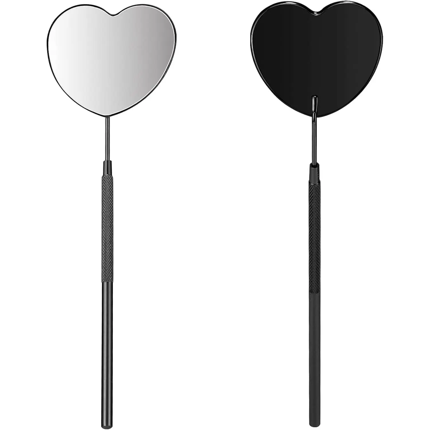 Lovely Lash Mirror - Heart Shaped Detachable Stainless Steel Eyelash Mirror, 2.2inch Lash Extension Supplies and Tools, Black
