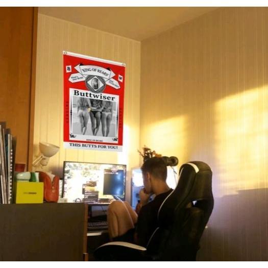 Buttwiser King of the Rears Flag 3x5 Feet College Funny Dorm Banner   Vivid Color & Fade proof Double Stitched Polyester with Brass Grommets