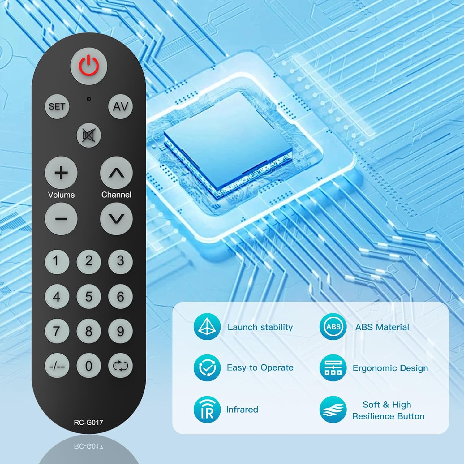 Big Button Universal Remote Control for  of TVs, Universal TV Remote Control for , Learning Remote- Easy to Use