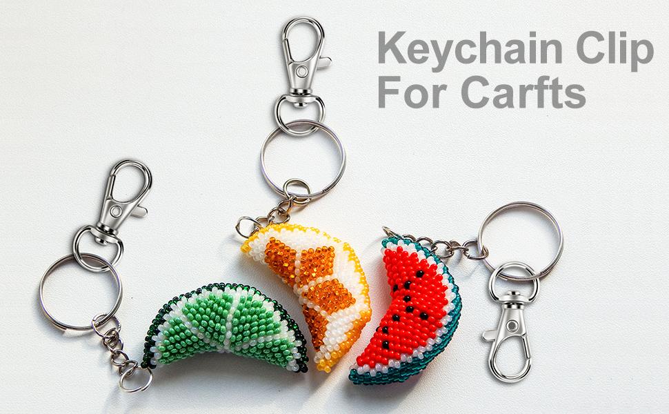 60PCS Keychain Making Kit, Including 30PCS Keychains Clips Hooks and 30PCS Key Chain Rings, Lobster Claw Clasps with Keychains Rings Accessories for Jewelry Making