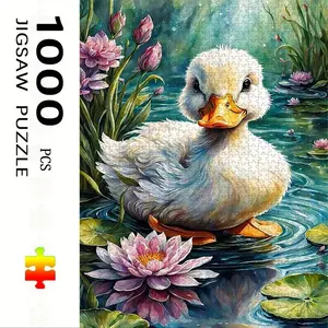 1000 Piece Duck Theme Puzzle, Large Adult Family Interactive Toy, DIY Home Decor, Holiday Scene, Mixed Colors, Perfect Gift, Durable Puzzle