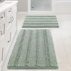 Bathroom Mat Set, 2 Counts/set Non-slip Soft Absorbent Bath Mat, Floor Mat, Home Goods, Bathroom Mats Set, Quick Drying Machine Washable Bath Rug, Bathroom Drying Doormat, Bathroom Accessories, Bath Mat Sets