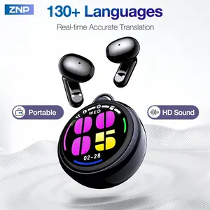 ZNP N03 AI smart device with intelligent chat system, Bluetooth 6.0 and LED touch control. Lightweight in-ear design, IPX5 waterproof, perfect for social interaction and travel. Portable, comfortable and easy to use.