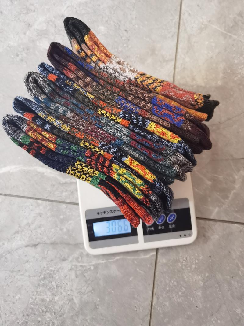 5 Pairs Winter Men's Socks Thicken Wool Socks Warm Men Retro Style Colorful Fashion Man Socks For Snow Boots EU Size 38-44