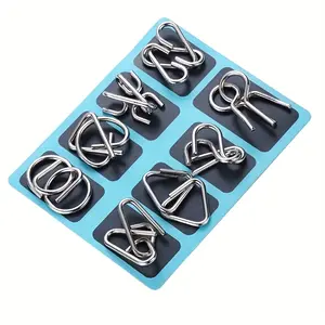 Model B, Luban Lock Intelligent Unlocking Toys, 8-piece metal disassembly suit for adults, family party gifts, Christmas, Halloween and Thanksgiving.
