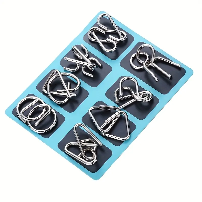 Model B, Luban Lock Intelligent Unlocking Toys, 8-piece metal disassembly suit for adults, family party gifts, Christmas, Halloween and Thanksgiving.