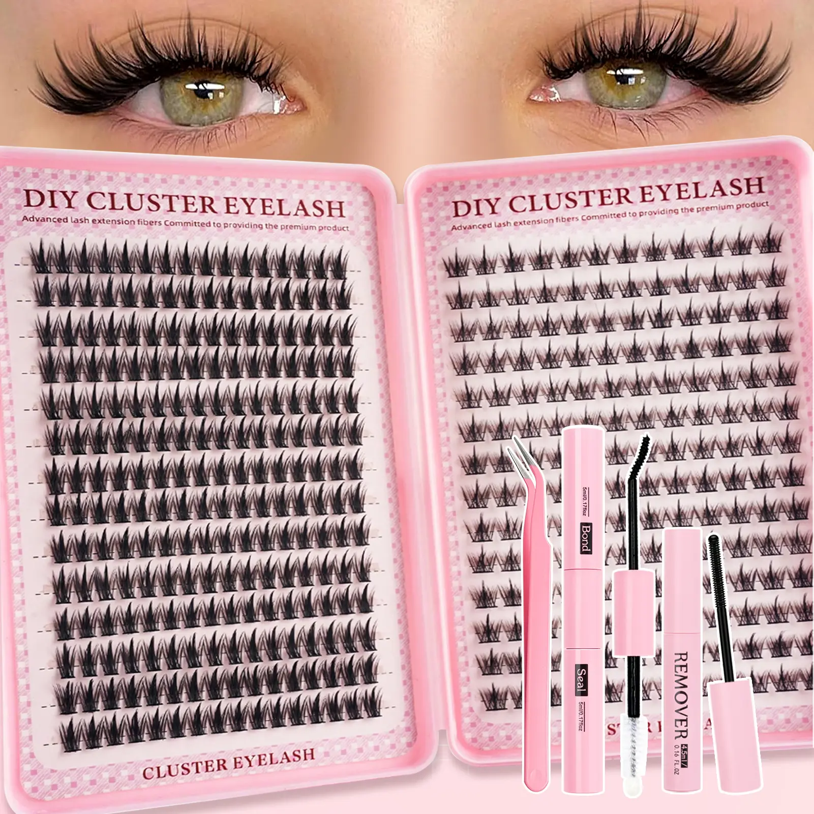 400 Piece False Eyelash Extension Kit, High Capacity Individual Lashes, D Curl, Includes Adhesive & Sealer, DIY for Daily Use, Parties, Travel