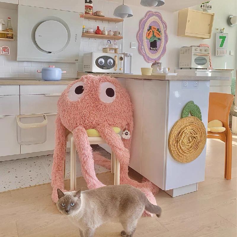 Giant Cute Black Briquettes Octopus Plush Toy Stuffed Long Legs Octopus Doll Plush Animal Pillow Creative Gift Kawaii Room Decor