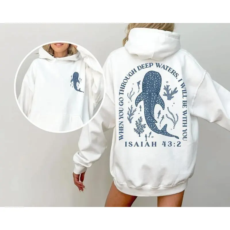 Whale Shark Graphic Hoodie, Unisex Beachy Sweatshirt/T-Shirt, Hot Trend for Men and Women, Perfect for Fans, Stylish and Comfortable Wear	