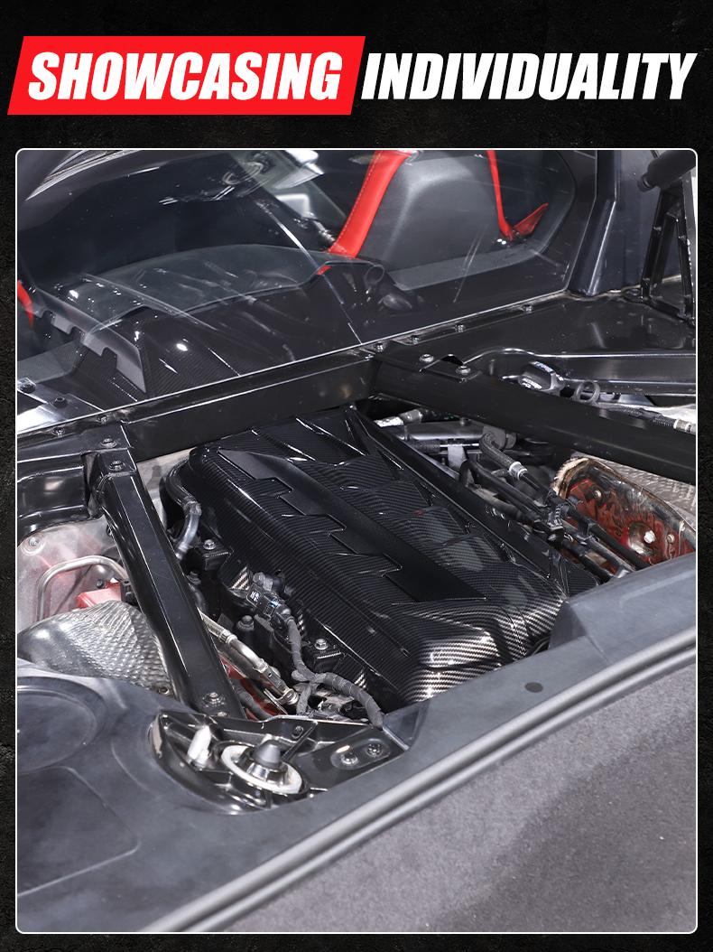 2-Piece Aluminum Alloy Black/Blue/Yellow/Red Car Hood Side Logo Decorative Stickers for 2020+ Corvette C8