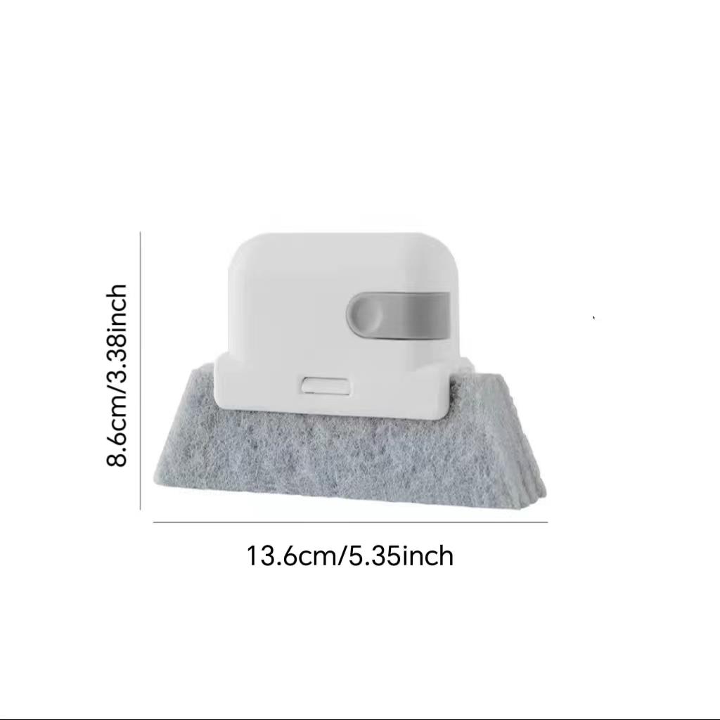 Grey Window Groove Cleaning Brush, 1 Count Portable Handheld Window Track Cleaning Brush, Multifunctional Cleaner Tools for Door Gap Track, Household Essentials, House Cleaning Tools, Household Items, Versatile Cleaning Tool, Window Cleaning Kit