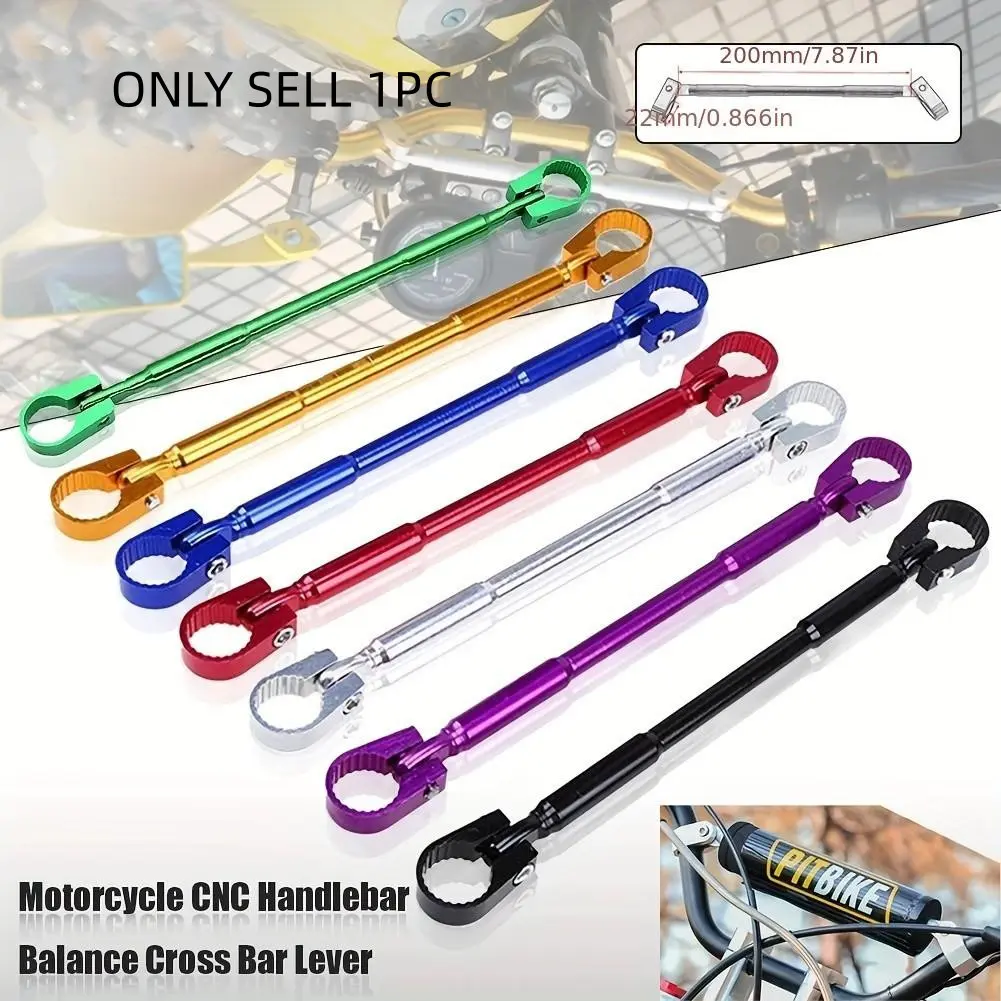 Motorcycle Cnc Aluminum Handle Bar, Cross Bar Steering Strength Lever, 7/8" 22mm Handlebar, Universal Fit, Durable & Lightweight Design, Motorcycle Parts